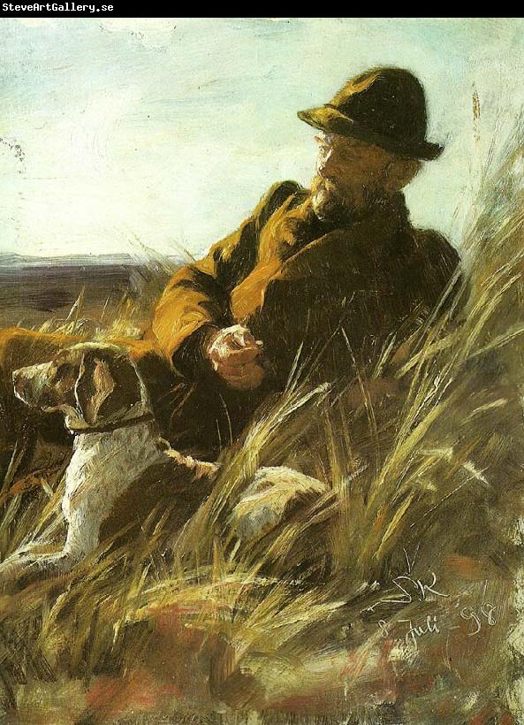 Peter Severin Kroyer jager med hund
